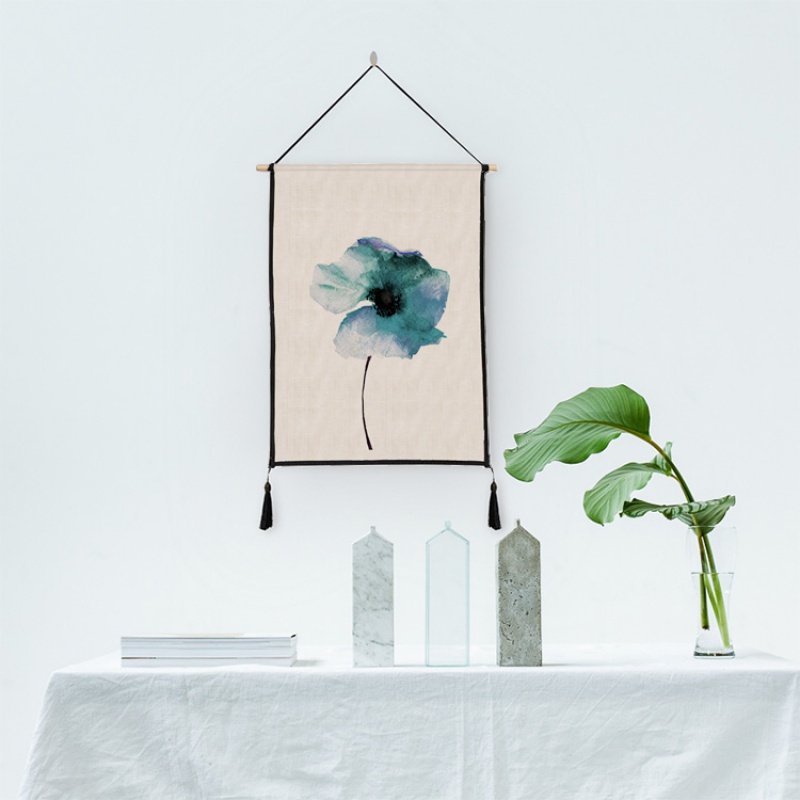 美帮汇清新简约 花卉系列挂画挂毯壁挂 客厅走廊房间装饰画高清大图