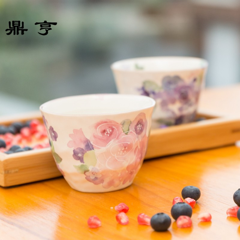 鼎亨日本进口陶瓷茶杯随手杯日式茶具套装和风简约樱花家用