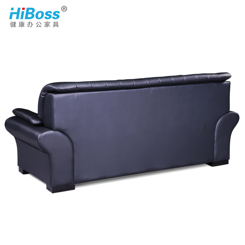 HiBoss办公沙发接待会客沙发皮艺三人位长沙发