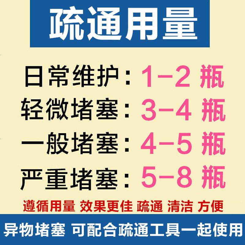 饭店下水道疏通剂强力溶解头发冲管道厨房专用清理堵塞一灌通清洗