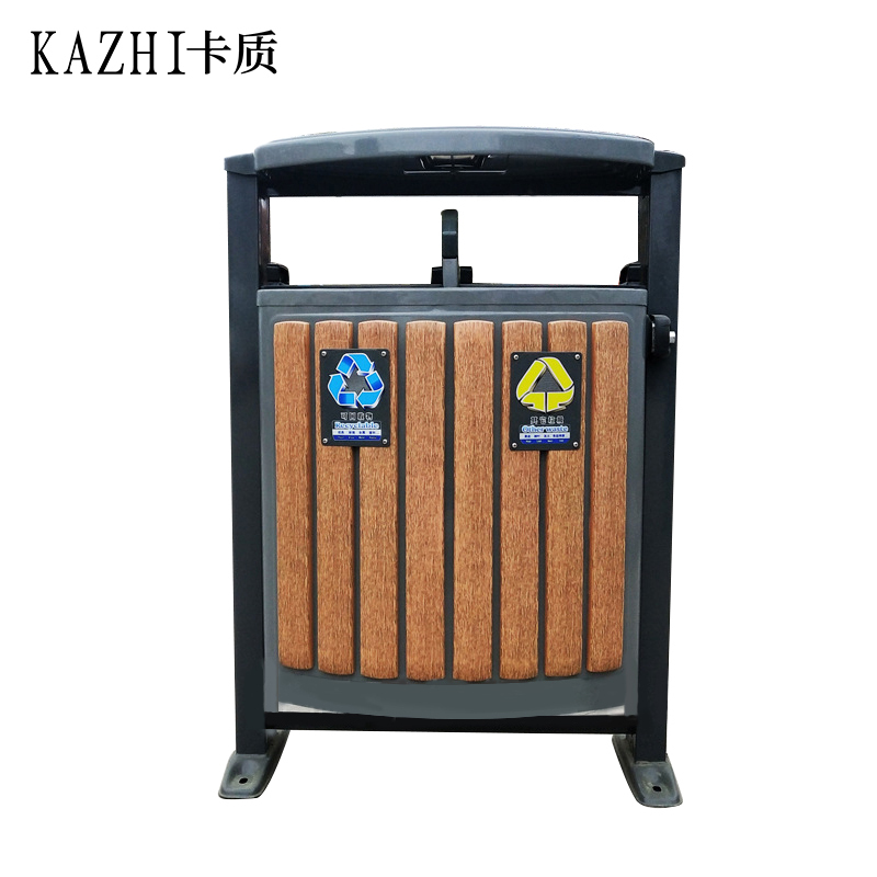 卡质 户外垃圾桶果皮箱圆弧单桶小区果皮箱 400*320*850