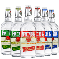 永丰牌北京二锅头清香型白酒（出口型小方瓶）永丰二锅头42度500ml*6瓶 整箱装（红蓝绿标混色）