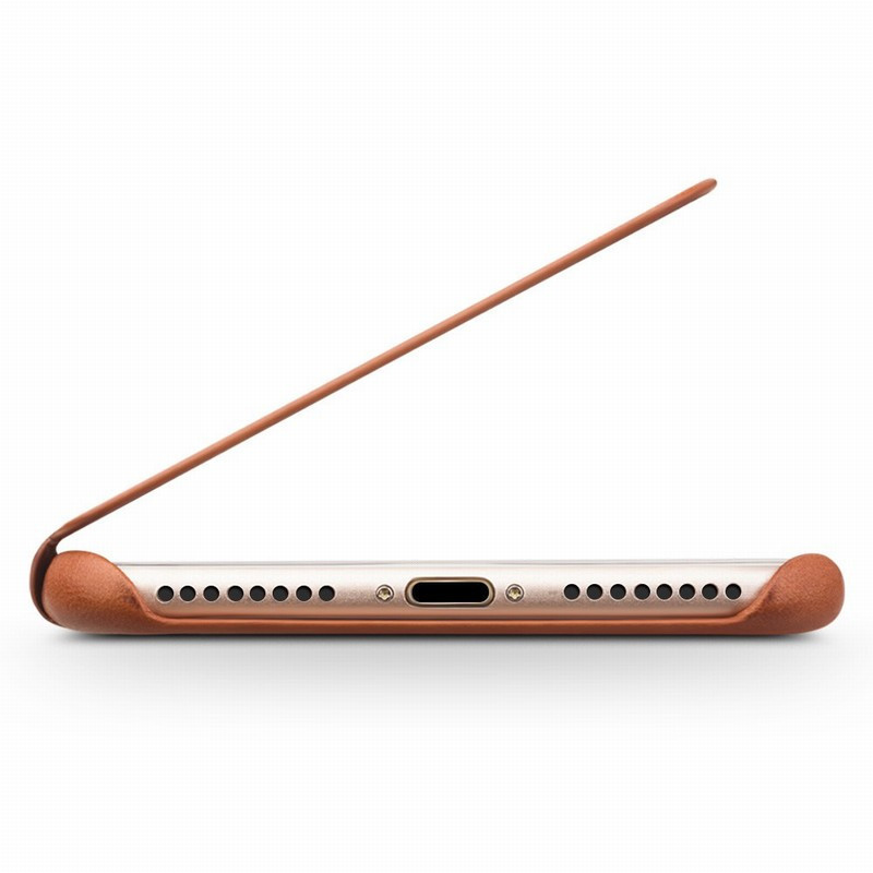 Apple/iphone7p/8p手机壳保护真皮套 适用于苹果7plus/8plus手机套 纤薄翻盖浅棕