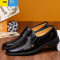聚范皮鞋男夏季男士商务正装中老年爸爸鞋休闲软底镂空透气凉鞋子