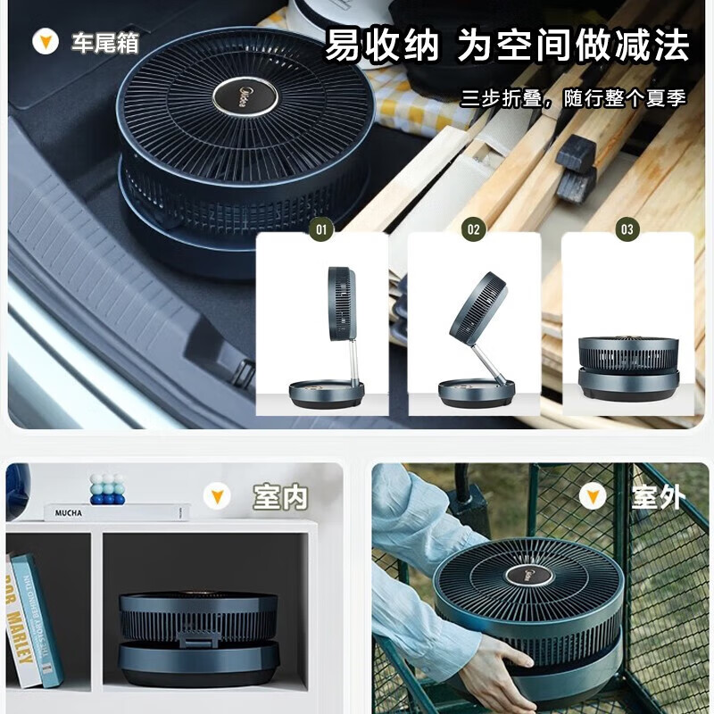 美的 户外露营便携充电风扇伸缩折叠落地扇 SDG25ESM高清大图
