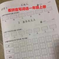 看拼音写词语一二三年级上册下册语文课本同步生字本人教版作业本 一年级上册48页