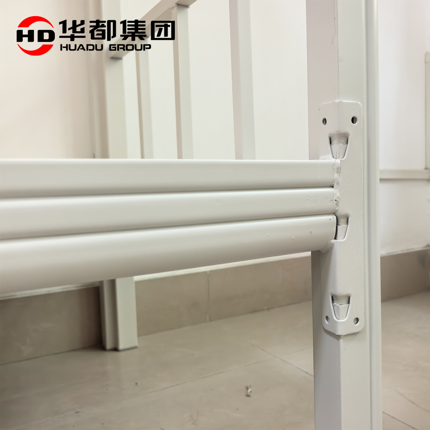 华都HDB-D62H 黑900钢材单人床华都双层床上下铺钢材高低床单人床铁架子床工地床公寓床学校学生宿舍高清大图