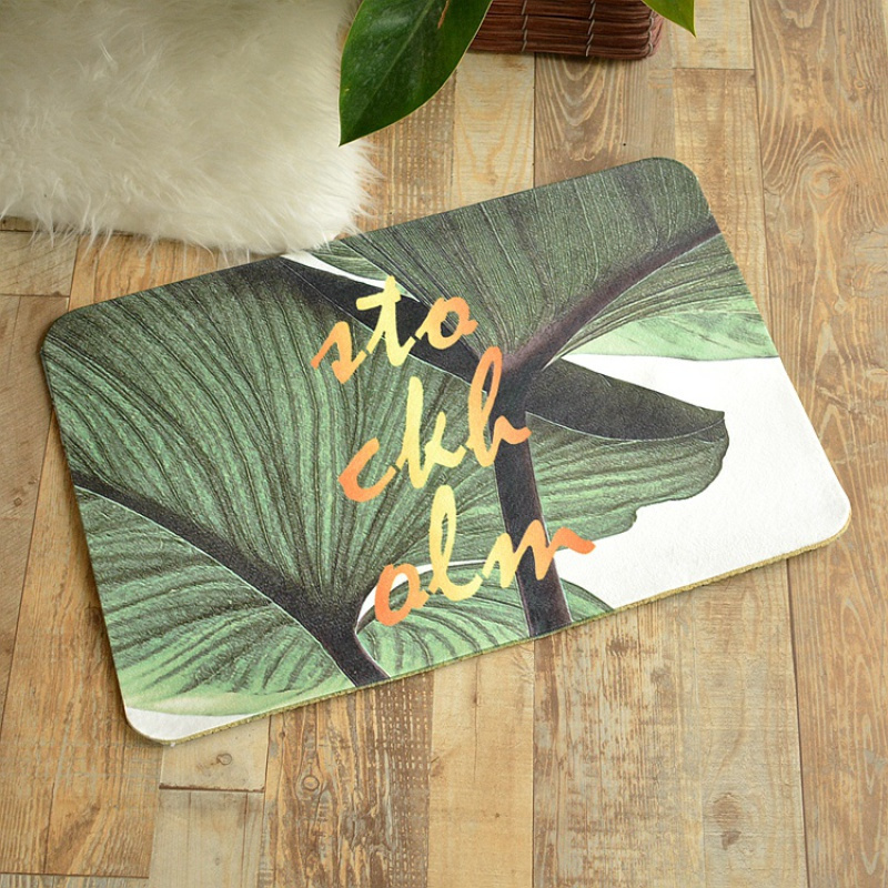 家柏饰(CORATED)金叶子卫生间吸水ins地毯卧室网红北欧进地垫客厅儿童浴室家用 叶子金字 160*240cm