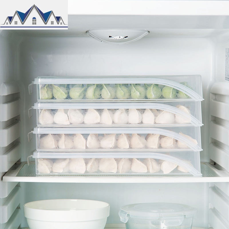 水饺托盘厨房冰箱保鲜盒2个装 家用放速冻饺子的盒子收纳盒 三维工匠高清大图