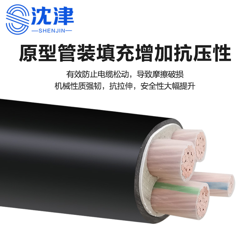 沈津 铜芯电缆 ZR-YJV-0.6/1KV-3*25+1*16mm² /米高清大图