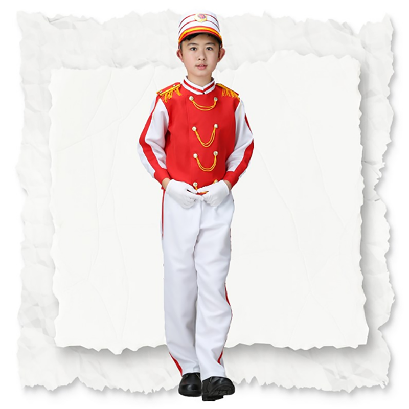 鼓号服中小学生仪仗队幼儿园升旗手军乐队服装儿童鼓号队服装新款 160cm男款
