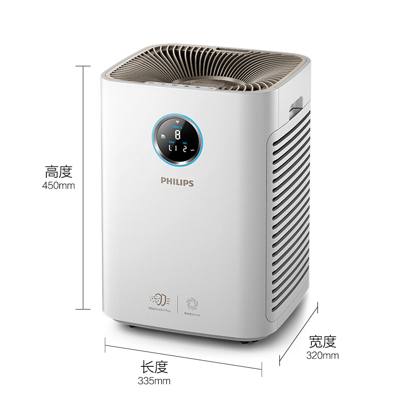 飞利浦(PHILIPS)空气净化器AC5668 除雾霾 除甲醛 颗粒物 三大数字同屏显示净化器 APP远程控制 智能数显