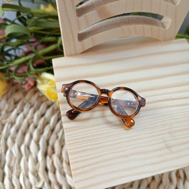 6分bjd娃娃眼镜透明眼镜6分8分通用可爱圆直眼镜小巧45cm白色小眼镜6