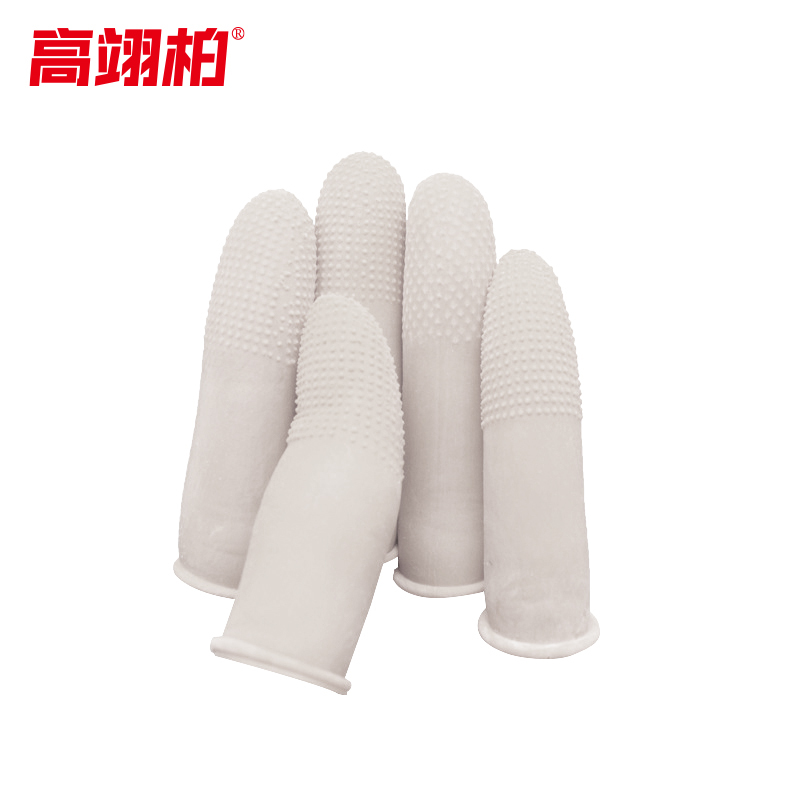 高翊柏 17040096 一次性防滑指套 白色 L码 50只/包 电子元件组装点钞 浮点加厚防滑止滑乳胶麻点指套