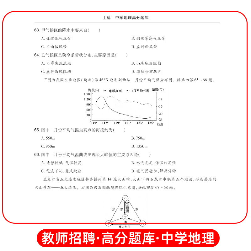 [醉染正版]山香2023年教师招聘考试 中学地理 高分题库章节专项习题考编学科专业知识初中高中编制用书香山教育河北湖南四高清大图