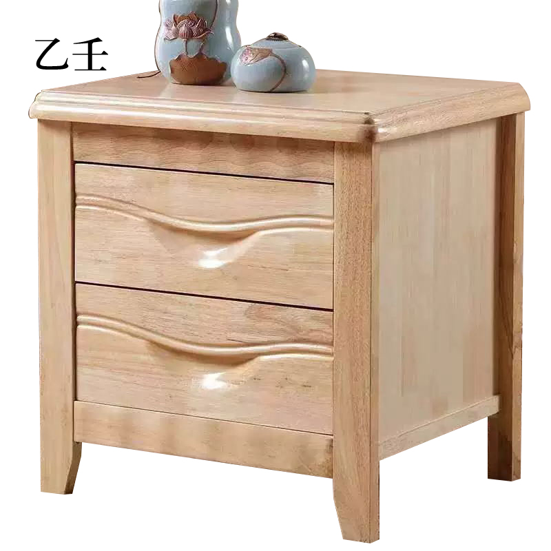 乙壬床头柜简约现代卧室床边储物柜升级款原木色50*41*50cm