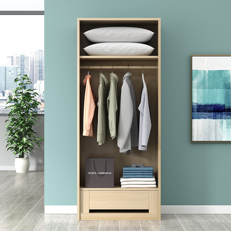 苏京木质更衣柜简约北欧衣柜储物柜卧室衣橱柜衣帽柜可定制二门白色