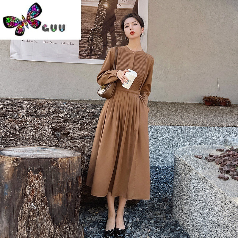 语娄长袖连衣裙气质女范时尚高级感今年流行漂亮收腰显瘦裙子