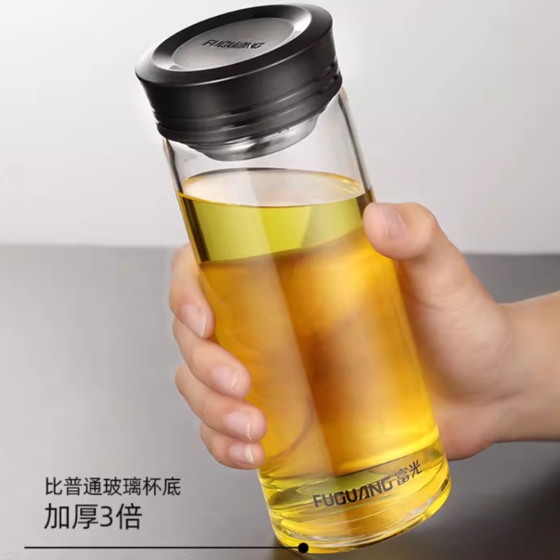 富光 致格G1613-SP 双层玻璃杯400ml(单位:个)颜色随机发货高清大图