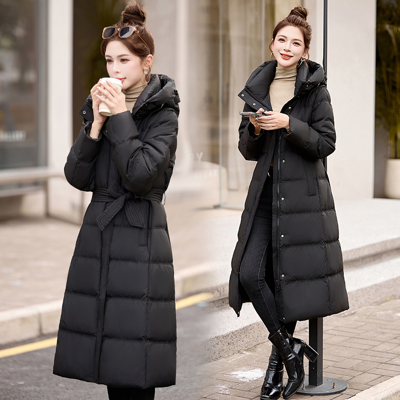 高端欧货羽绒服女冬季2024新款过膝90白鸭绒高级感加厚中长款保暖外时尚羽绒服秋冬新款宽松大码冬季羽绒服女女款加厚外套冬高清大图