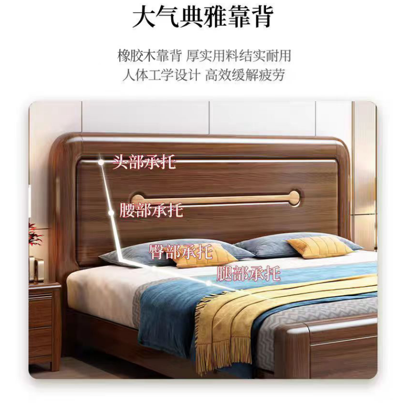 豫 龙都 床+床头柜 1.5米 套高清大图