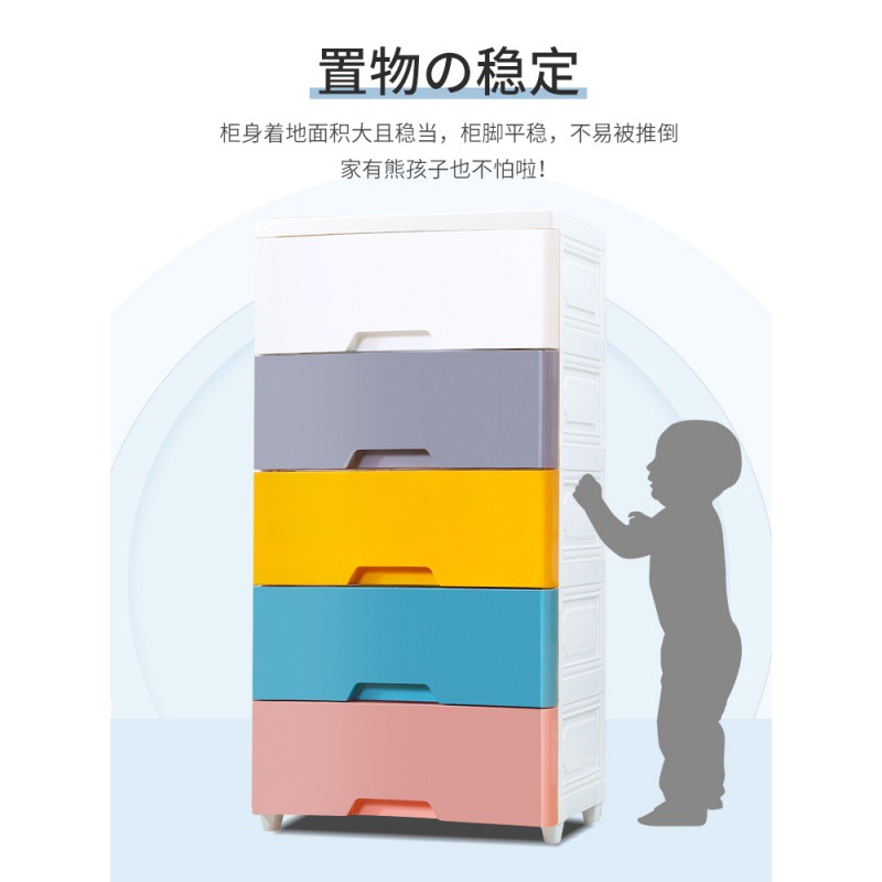 42cm塑料收纳箱抽屉式储物箱杂物整理箱多层收纳柜子宝宝儿童衣柜 三维工匠高清大图