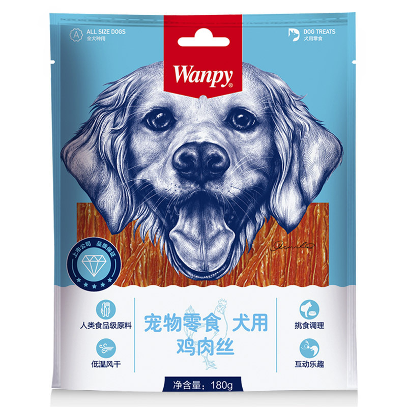 顽皮Wanpy宠物零食犬用鸡肉丝180g