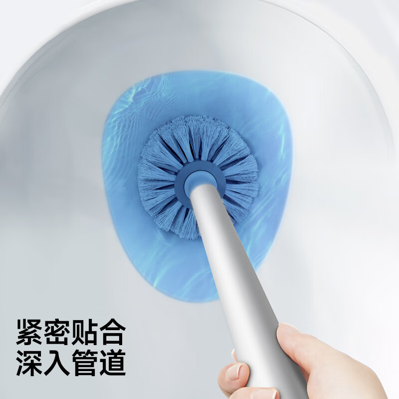 五月花 马桶刷子无死角洗厕所 马桶清洁神器圆头长柄带底座洁厕刷高清大图