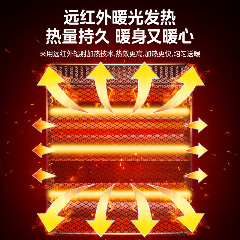 美的取暖器广角摇头远红外小太阳便携取暖炉迷你速热烤火炉办公电暖器 NS12-15B白色高清大图