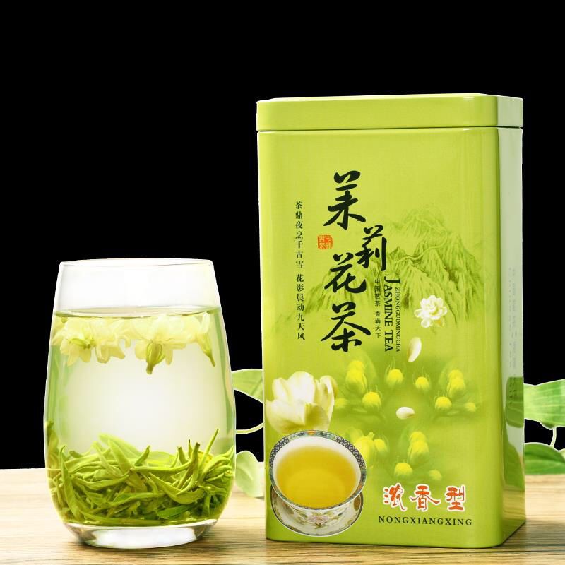 茉莉花茶 茶叶 2019新茶茉莉花茶叶茉莉花茶袋装罐装250g500g125g 500克铁罐装送手提袋