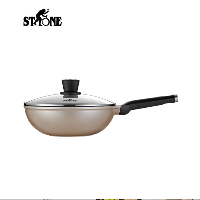 司顿(STONE)司顿30CM麦饭石色铝铸不粘炒锅STH074单个装