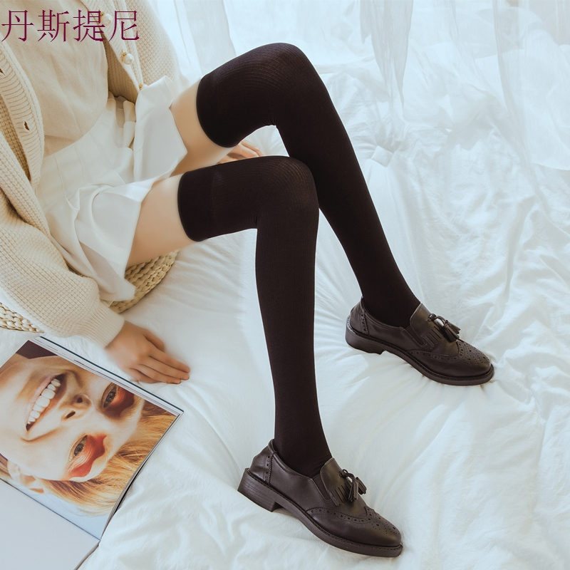 长袜子女韩国学院风长筒袜子小腿袜堆堆过膝袜春秋百搭薄及膝袜
