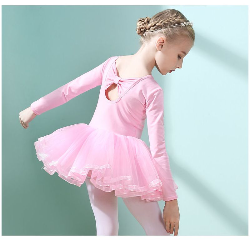 舞蹈服装女儿童跳舞服装女孩拉丁舞练功服女秋冬加绒演出服芭蕾舞