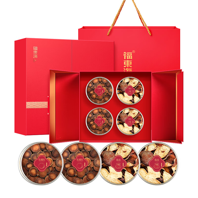 福东海(FU DONG HAI)陈皮化橘红四拼礼盒 290克 陈皮50克+化橘红240克(单位:盒)新老包装随机发货