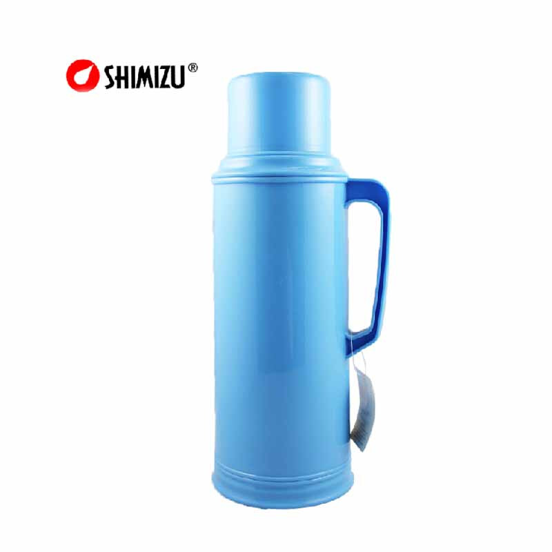 [精选]清水(shimizu) 清水热水瓶 家用塑料外壳保温瓶 玻璃内胆保温壶暖壶 开水瓶1061 蓝色 2000ml