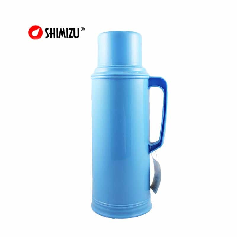 [精选]清水(shimizu) 清水热水瓶 家用塑料外壳保温瓶 玻璃内胆保温壶暖壶 开水瓶1061 蓝色 2000ml