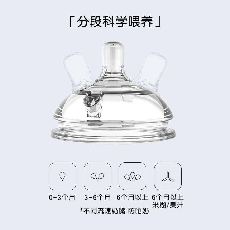 可么多么150ml青绿色硅胶奶瓶自带一滴韩国原产仿母乳新生儿防胀气断奶神器
