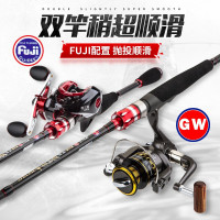 正品新款 光威路亚竿 双梢M MH调2.1M2.4米碳素超轻超硬钓鱼竿直柄路亚杆抛竿 路亚竿套装