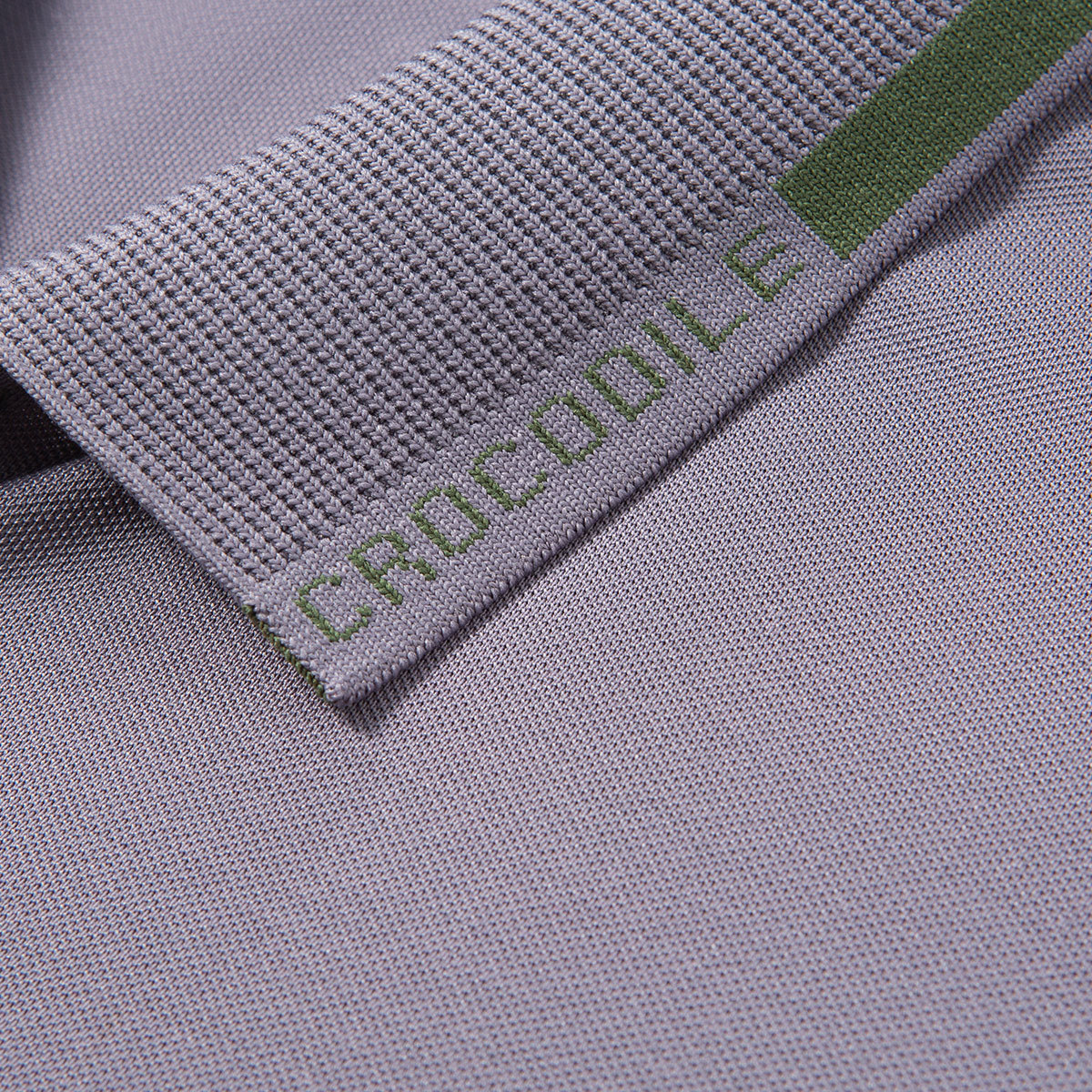 鳄鱼恤CROCODILE 男士夏季格子提花亲肤短袖条纹商务POLO衫高清大图