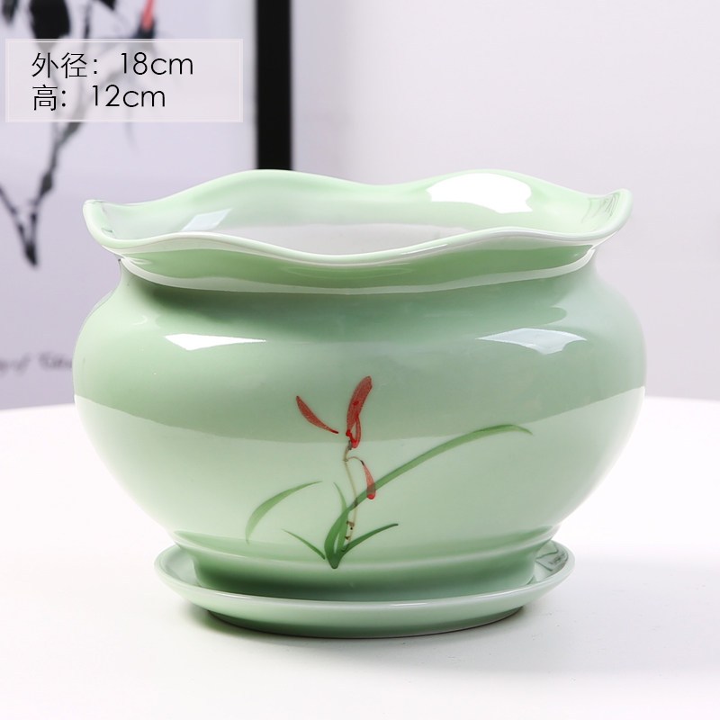 花盆陶瓷特价家用大号特大清仓大托盘绿萝肉肉吊兰多肉小花盆