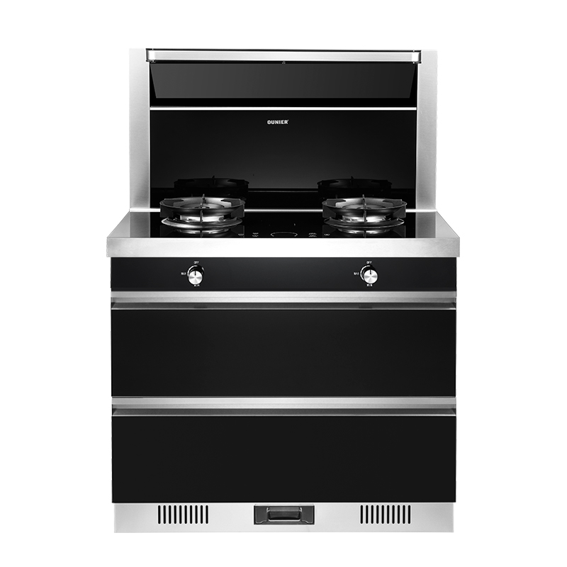 欧尼尔(OUNIER)LX5-B 侧吸式一体灶环保灶变频电机自动清洗油烟机燃气灶消毒柜 天然气集成灶高清大图