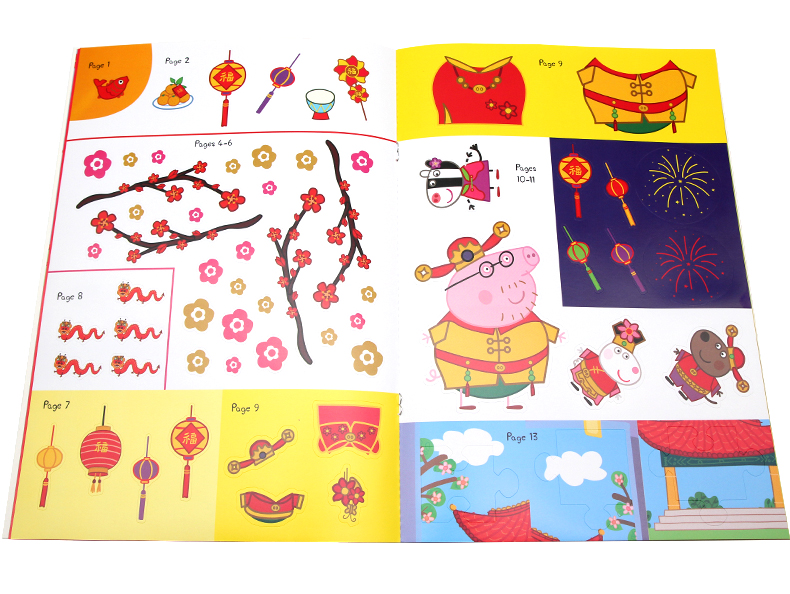 [正版] 小猪佩奇过新年Chinese New Year Sticker Activity英文原版绘本 粉红猪小妹高清大图