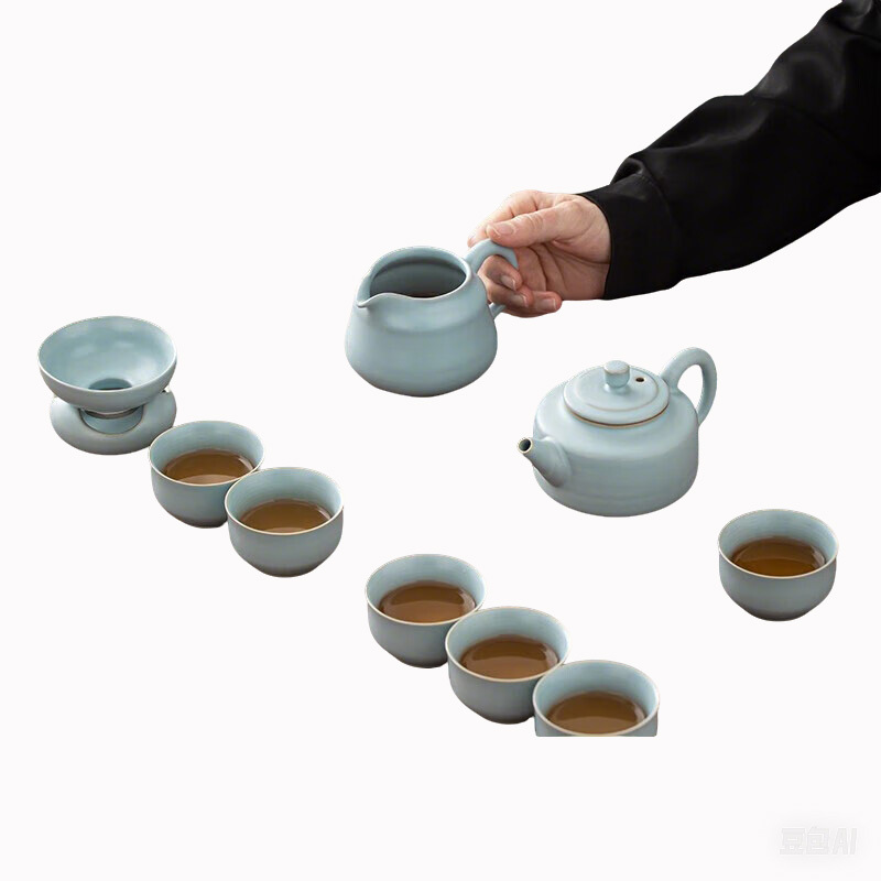 苏氏陶瓷(SUSHI CERAMICS) J0430 汝窑茶具套装 10件套 (单位:套)