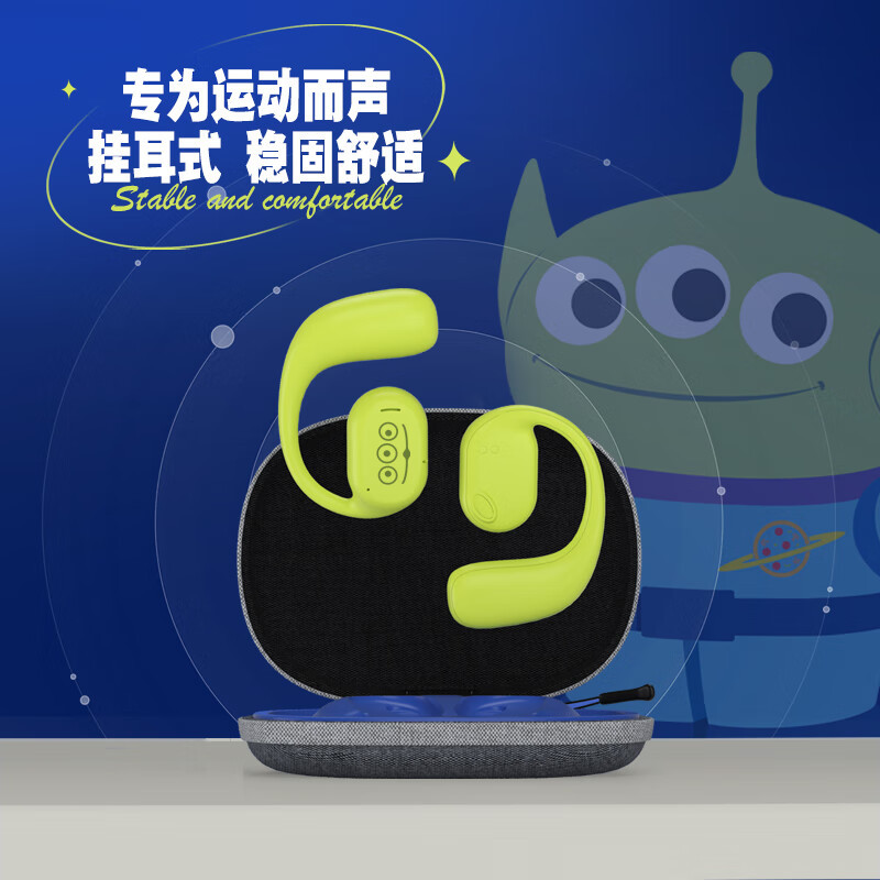 迪士尼(Disney) 耳夹式不入耳无线蓝牙耳机 双耳运动音乐YD01白色米奇