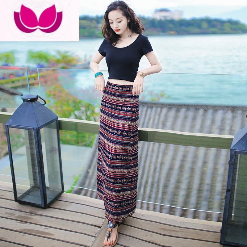 七斓云南傣族女装长裙显高显瘦套连衣裙包臀裙海边旅游沙滩裙套装图片