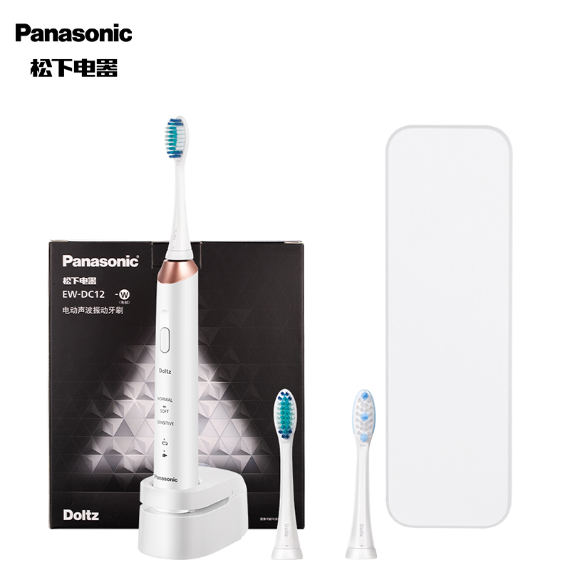 松下(Panasonic)电动牙刷成人声波震动男女小光环系列情侣组合软毛充电式EW-DC12-W 白色高清大图