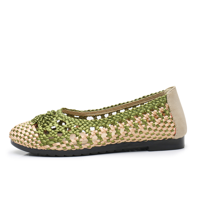 老北京布鞋女网鞋夏季时尚休闲网面鞋镂空透气编织中老年人妈妈鞋