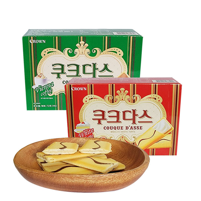 crown克丽安奶油味77g咖啡味夹心72g盒装饼干韩国进口休闲零食品参数