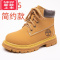 可莉允男童马丁靴2022春秋冬季新款女童儿童靴子大黄靴宝宝小童鞋子