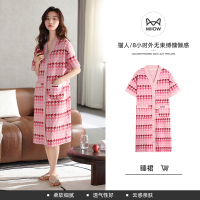 猫人睡裙女夏季纯棉短袖中长款睡衣裙子夏天新款连衣裙家居服 2XL MLS-A66011C